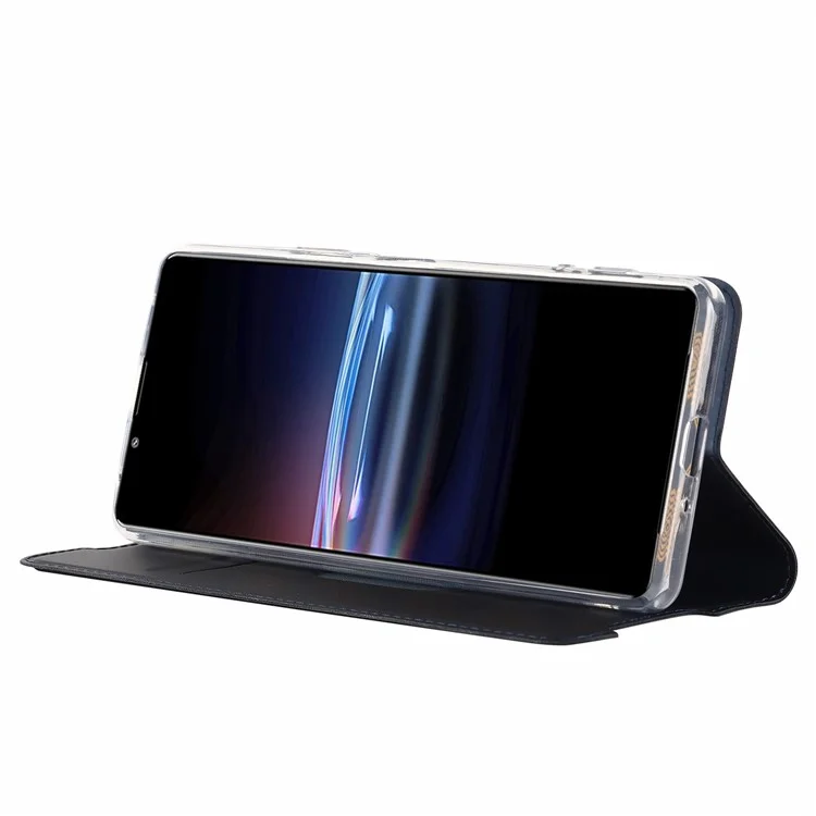 Per Sony Xperia Pro-I Slot Slot PU Pettura Pitura Caso Magnetico Assorbimento Coperchio di Ribaltamento - Blu