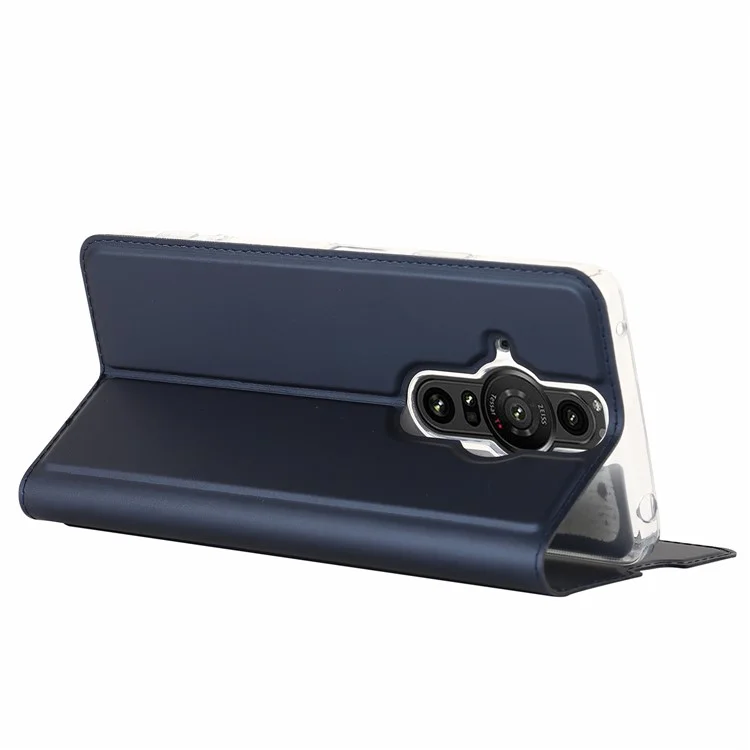 Per Sony Xperia Pro-I Slot Slot PU Pettura Pitura Caso Magnetico Assorbimento Coperchio di Ribaltamento - Blu