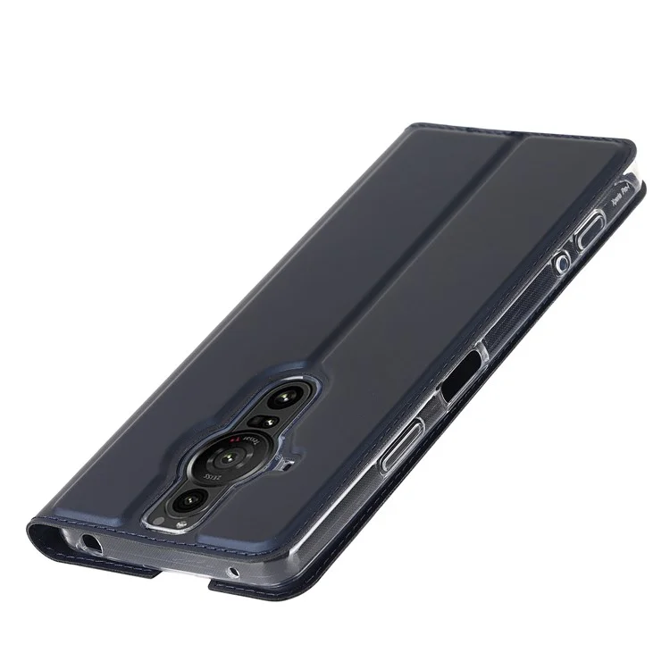 Per Sony Xperia Pro-I Slot Slot PU Pettura Pitura Caso Magnetico Assorbimento Coperchio di Ribaltamento - Blu