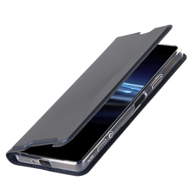 Per Sony Xperia Pro-I Slot Slot PU Pettura Pitura Caso Magnetico Assorbimento Coperchio di Ribaltamento - Blu