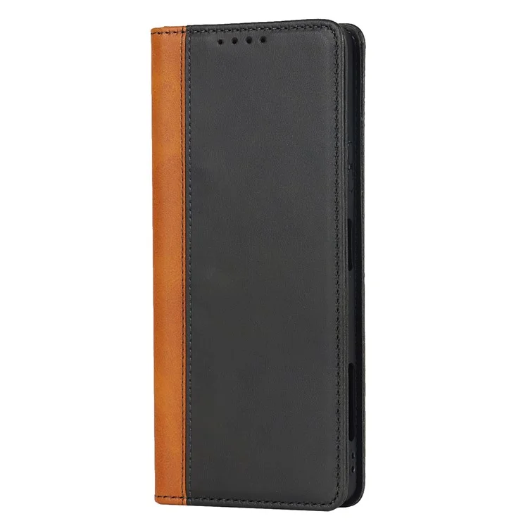 Para Sony Xperia Pro-I Bic-coloring Bid-color Auto-absorbido Por el Teléfono PU Cuero Con Soporte de Billetera - Amarillo Negro