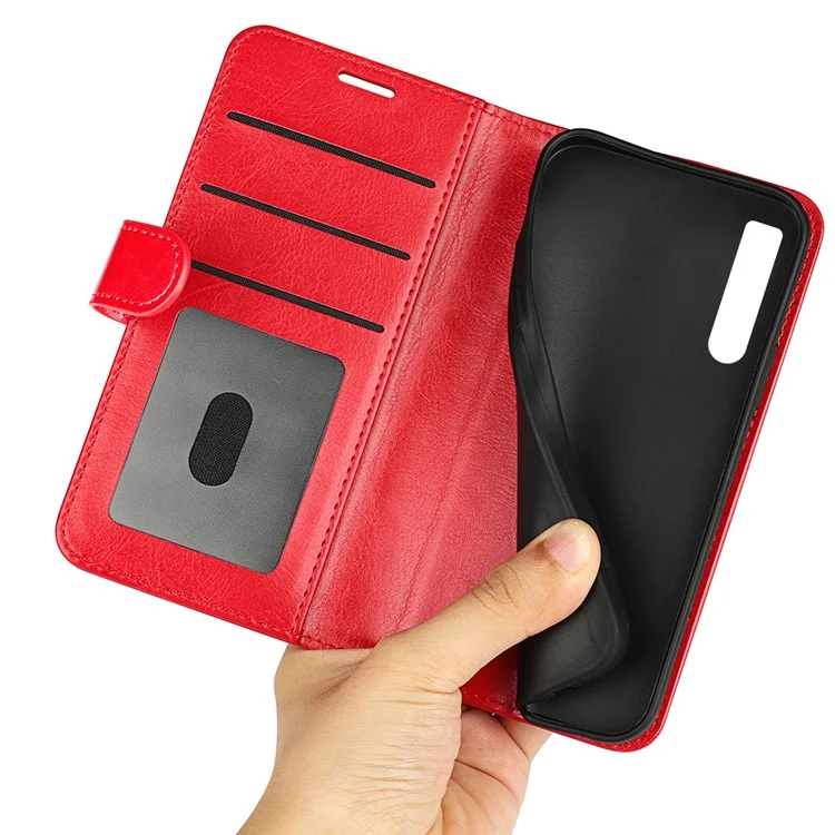 Für Sony Xperia 1 iv Stilvolle Verrückte Pferde Textur Folio Telefonabdeckung Shell Flip PU Leder Brieftasche Telefon Hülle - Rot