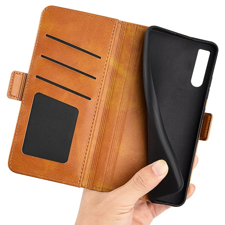 Für Sony Xperia 1 IV Kratzfeste Strukturierte Strukturierte Pu-leder-telefonhülle Ballet-design Folio Flip Phone Cover - Gelb
