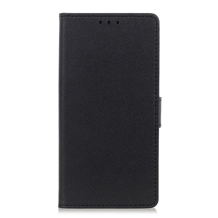 Textured PU Leather Phone Cover for Sony Xperia 10 IV, Stand Wallet Design Magnetic Closure Leather Phone Shell - Black