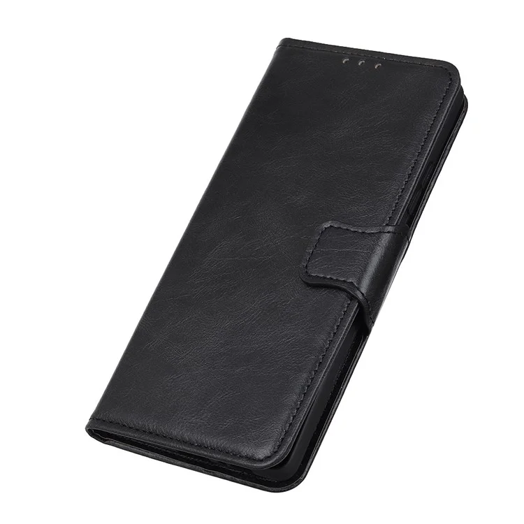 For Sony Xperia 10 IV Foldable Stand PU Leather + TPU Crazy Horse Texture Cell Phone Case Shell with Wallet - Black