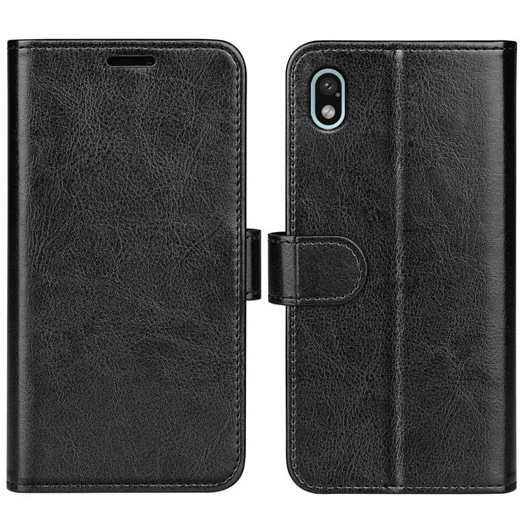Для Кошелька Sony Xperia Ace III Flip Crazy Horse Texture Кожаный Телефон. - Черный