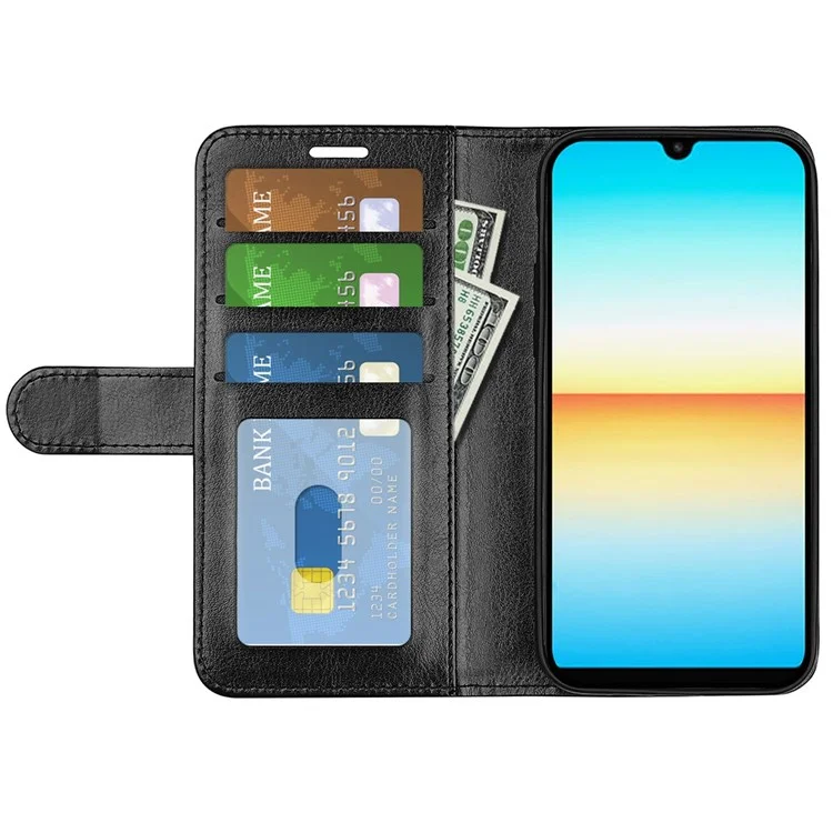 Для Кошелька Sony Xperia Ace III Flip Crazy Horse Texture Кожаный Телефон. - Черный
