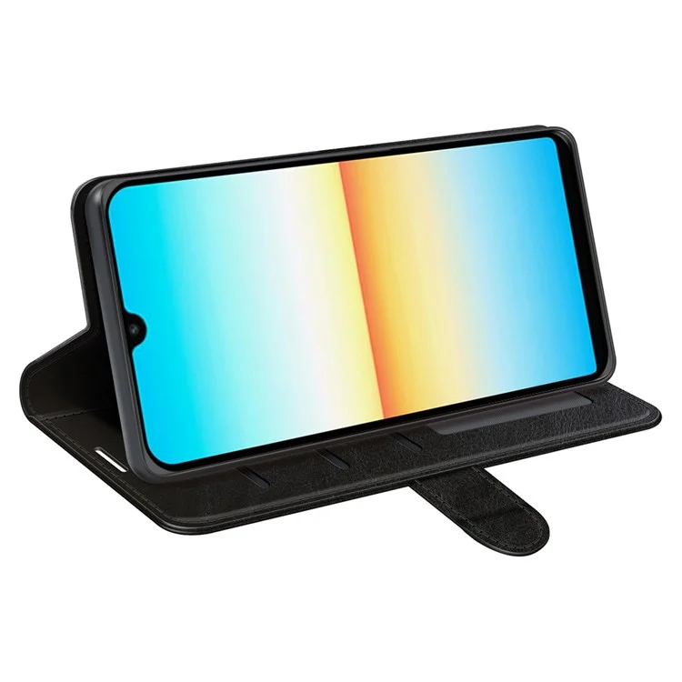 Для Кошелька Sony Xperia Ace III Flip Crazy Horse Texture Кожаный Телефон. - Черный