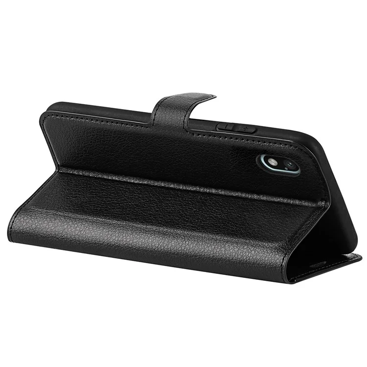 Для Sony Xperia Ace III Кожаный Кожаный Кошелек Case Case Litchi Texture Stand Book Shockpereper TPU Внутренняя Оболочка - Черный