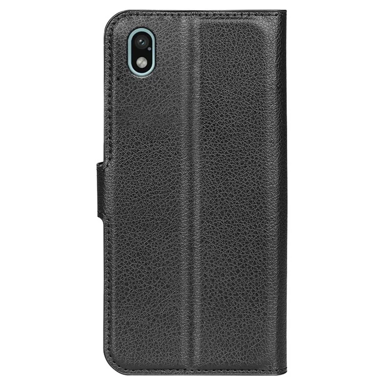 Для Sony Xperia Ace III Кожаный Кожаный Кошелек Case Case Litchi Texture Stand Book Shockpereper TPU Внутренняя Оболочка - Черный