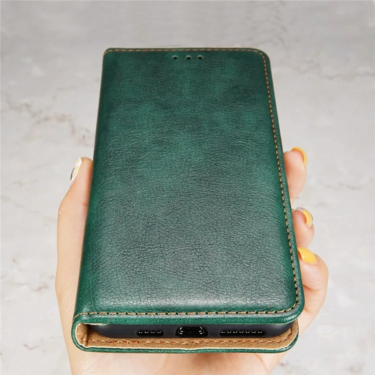 For Sony Xperia 10 IV Anti-scratch PU Leather + TPU Stand Phone Cover Wallet Magnetic Auto Closure Protector - Green