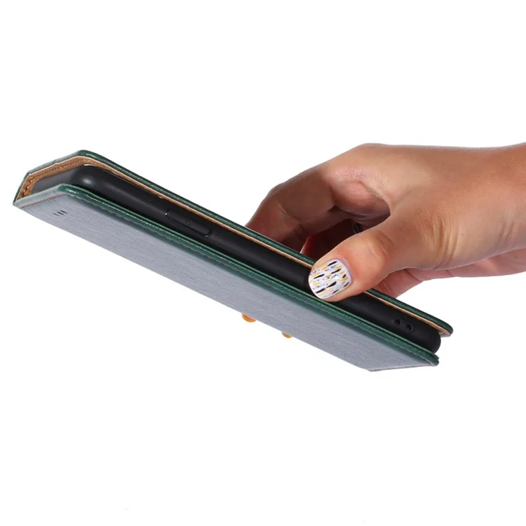 For Sony Xperia 10 IV Anti-scratch PU Leather + TPU Stand Phone Cover Wallet Magnetic Auto Closure Protector - Green