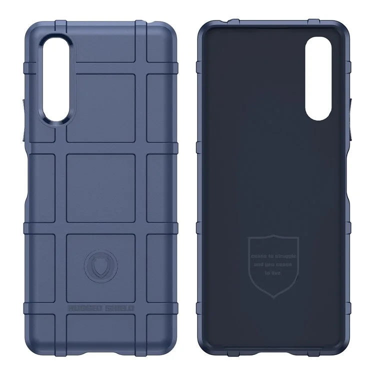 Para Sony Xperia 10 Iv, Caja Protectora de TPU de TPU Cubierta de Teléfono Móvil de Cuadrícula Cuadrada Resistente - Azul