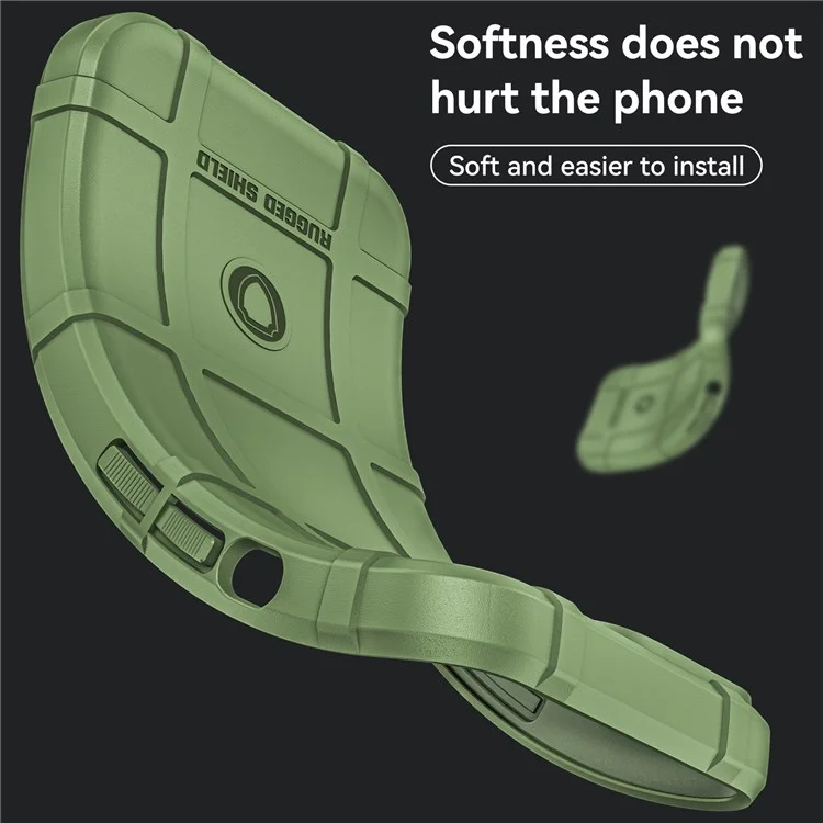For Sony Xperia 1 IV Rugged Square Grid Phone Case Anti-scratch Thickened TPU Cover - Green