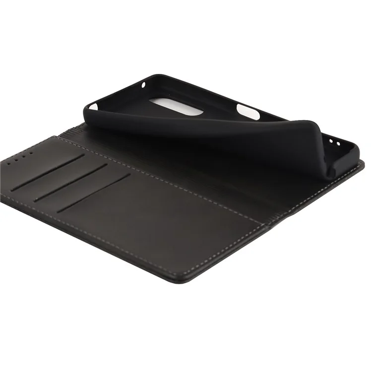 Handyhülle für Sony Xperia 10 IV, Magnetverschluss Brieftasche Ständer Handyhülle - Schwarz