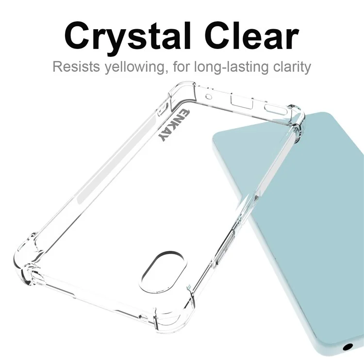 Enkay Hat Prince Для Sony Xperia Ace III Antiellowing Clear Tpu Phone Cope Cope Covered Corners Защитный Корпус с Краем Против Скольжения