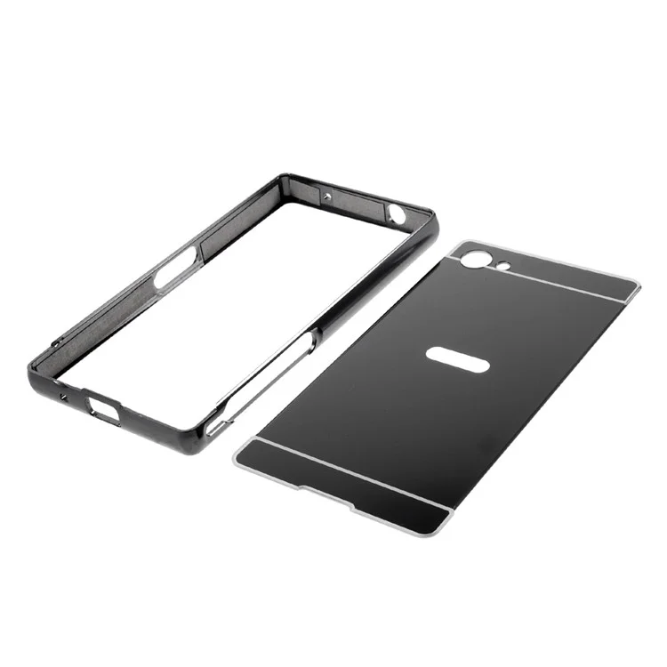 Sliding Metal Frame Plastic Back Case for Sony Xperia Z5 Compact - Black