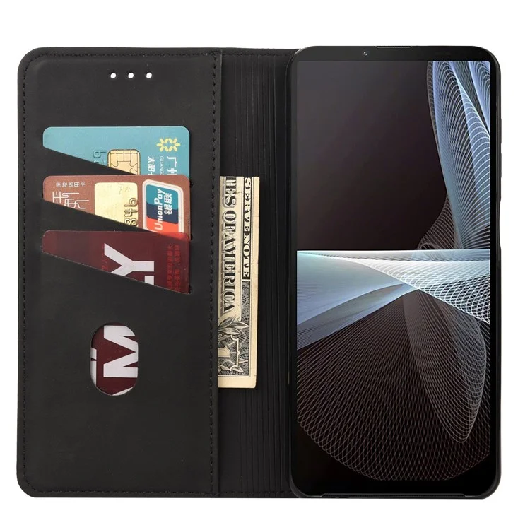 Para Sony Xperia 10 IV Feeling Feeling Case Spiling PU Leather+TPU Anti-drop Stand Willet Cover - Negro