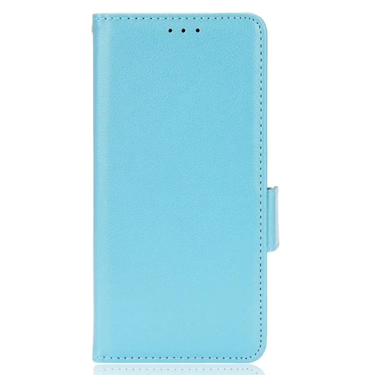 For Sony Xperia 10 IV Phone Cover, Side Buckle Litchi Texture Leather Phone Case Wallet Stand Design PU Leather Case - Baby Blue