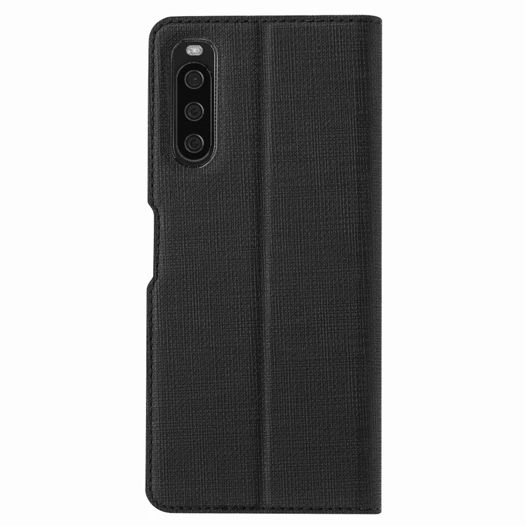 VILI DMX Serie für Sony Xperia 10 IV PU-Leder Auto Closing Magnetic Phone Case Kartenfach Ständer Schutzhülle - Schwarz