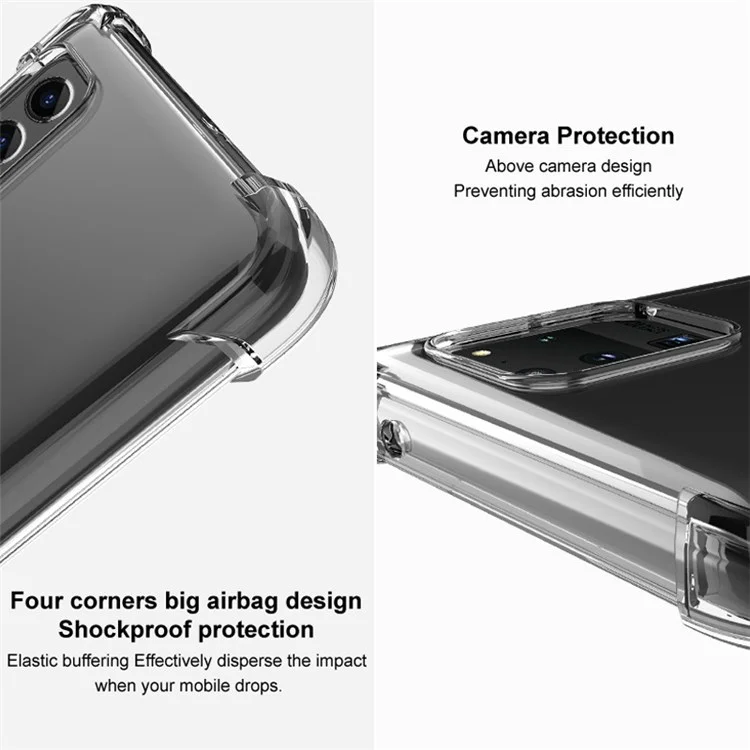IMAK pour Sony Xperia 1 IV Étui Souple TPU Absorption des Chocs Protection des Quatre Coins Airbag Couverture avec Protecteur d'Écran - Transparent