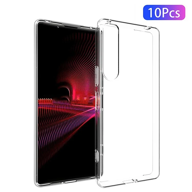 10pcs/pack Clear Tpu-telefonhülle Für Sony Xperia 1 IV, Innere Wasserzeichenfreie Kee-resistente Weiche Rückenabdeckung