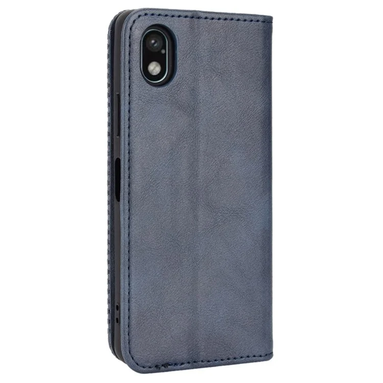 Für Sony Xperia Ace III Vintage PU Leder Brieftasche Geprägte Mosaik -magnetabsorptionsbuch Ständer Flip Cover - Blau