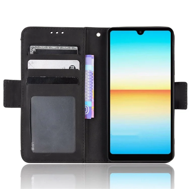 Para Sony Xperia Ace III Shock pu Leather Smartphone Smartphone Bag Case Magnetic Flip Stily Stand Telep Cubierta - Negro