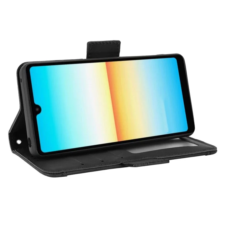 Para Sony Xperia Ace III Shock pu Leather Smartphone Smartphone Bag Case Magnetic Flip Stily Stand Telep Cubierta - Negro