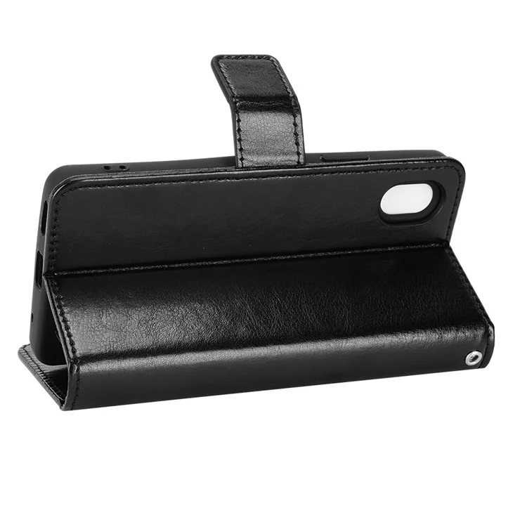 Для Sony Xperia Ace III Case Case Crazy Horse Texture PU - Черный