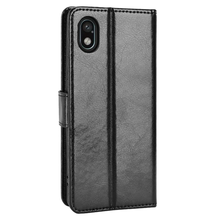 Для Sony Xperia Ace III Case Case Crazy Horse Texture PU - Черный