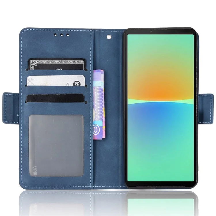 Für Sony Xperia 10 IV Wallet Style Stand Phone Bag Case Magnetic Flip Shockproof PU Leather Phone Cover - Blau
