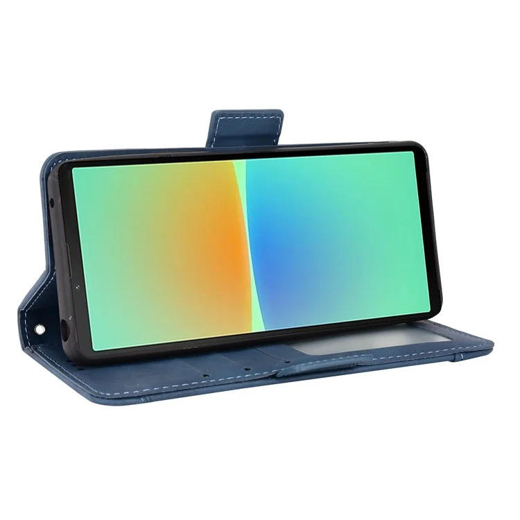 Für Sony Xperia 10 IV Wallet Style Stand Phone Bag Case Magnetic Flip Shockproof PU Leather Phone Cover - Blau