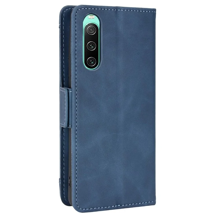 Für Sony Xperia 10 IV Wallet Style Stand Phone Bag Case Magnetic Flip Shockproof PU Leather Phone Cover - Blau