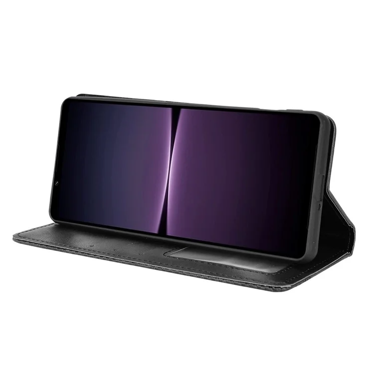 Coperchio Telefonico Assorbito Automatico Della Superficie Retrò Per Sony Xperia 1 IV, Accessorio Per Telefoni Con Guscio Di Guscio Di Pellicola Anti-scratch - Nero
