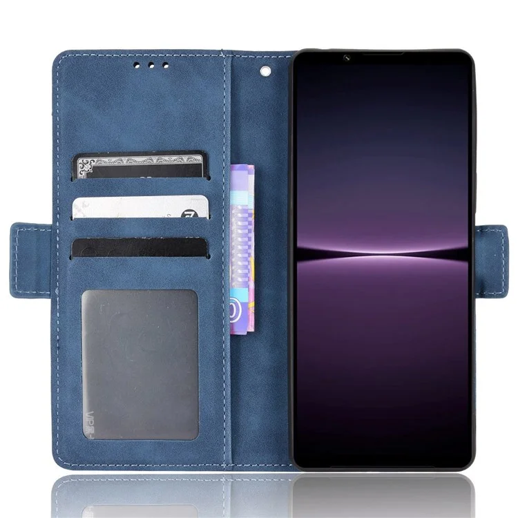 Anti-Kratzer-Telefonbeutel Hülle Für Sony Xperia 1 IV, Magnetic Flip Wallet Ständer Ständer Schockdes Leder-Telefonabdeckung - Blau