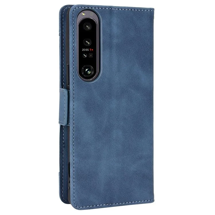 Anti-Kratzer-Telefonbeutel Hülle Für Sony Xperia 1 IV, Magnetic Flip Wallet Ständer Ständer Schockdes Leder-Telefonabdeckung - Blau