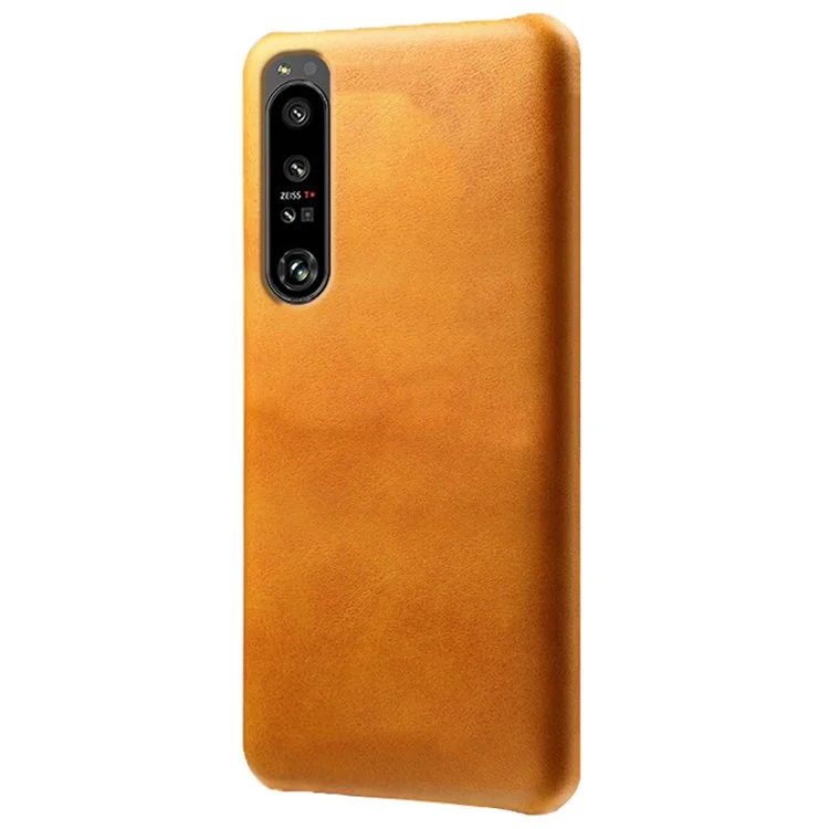 Für Sony Xperia 1 IV Anti-fall-telefonabdeckung Kratzfestes Strukturiertes Pu-leder-pc-telefongehäuse - Orange