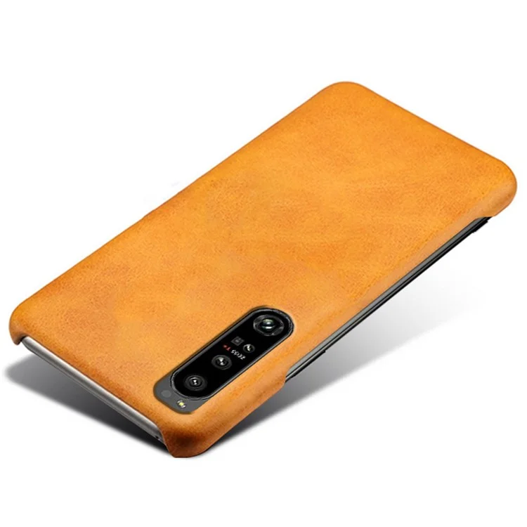 Für Sony Xperia 1 IV Anti-fall-telefonabdeckung Kratzfestes Strukturiertes Pu-leder-pc-telefongehäuse - Orange