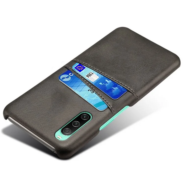 Für Sony Xperia 10 IV Anti-drogen-telefonhülle Kee-resistente Slim-karten-slots Back Case PU Leder Beschichtete Hartpc-abdeckungsschale - Schwarz