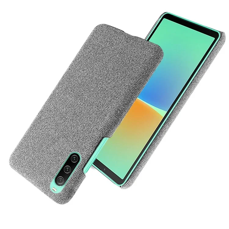 Para Sony Xperia 10 IV Carcasa de teléfono móvil a prueba de caídas Caja de color sólido Cubierta de teléfono PC+Cloth duro - Gris claro