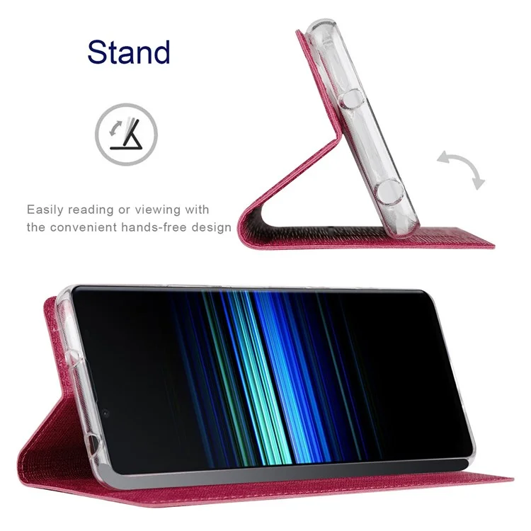 VILI DMX -serie Für Sony Xperia Ace III PU Leder -karten -kartenschlitzabdeckung Cover Ständer Flip Phone Hülle - Rose