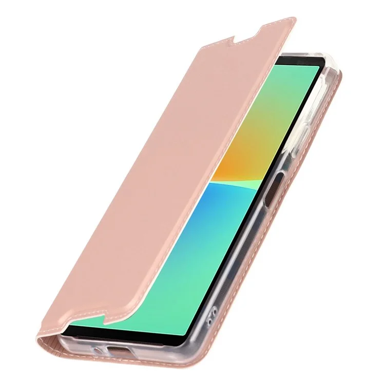 Estuche de Cuero de Protección General Para Sony Xperia 10 IV 5G, Soporte de Cierre Automático Magnético Cubierta de Teléfono Anti-stratch - Oro Rosa