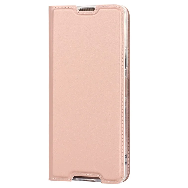 Estuche de Cuero de Protección General Para Sony Xperia 10 IV 5G, Soporte de Cierre Automático Magnético Cubierta de Teléfono Anti-stratch - Oro Rosa
