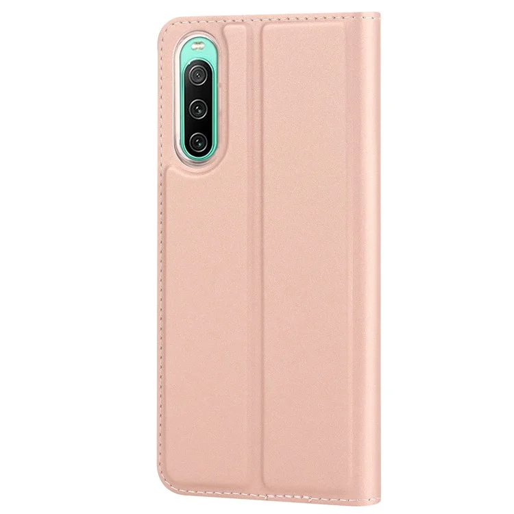 Estuche de Cuero de Protección General Para Sony Xperia 10 IV 5G, Soporte de Cierre Automático Magnético Cubierta de Teléfono Anti-stratch - Oro Rosa