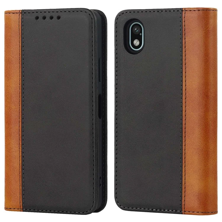 Für Sony Xperia Ace III 5G Anti-fall-telefonabdeckung Bi-farben-spleißen Magnetisch Automatisch Absorbiertes Pu-leder-telefongehäuse Mit Brieftaschenständer - Schwarz Gelb