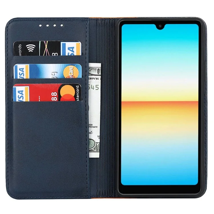 Für Sony Xperia Ace III 5G Anti-fall-telefonabdeckung Bi-farben-spleißen Magnetisch Automatisch Absorbiertes Pu-leder-telefongehäuse Mit Brieftaschenständer - Schwarz Gelb