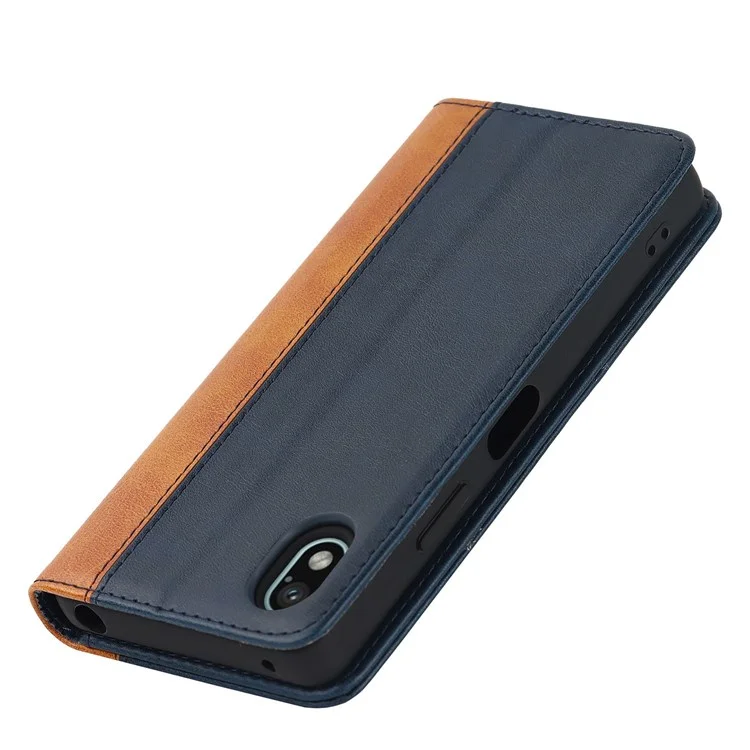 Für Sony Xperia Ace III 5G Anti-fall-telefonabdeckung Bi-farben-spleißen Magnetisch Automatisch Absorbiertes Pu-leder-telefongehäuse Mit Brieftaschenständer - Schwarz Gelb