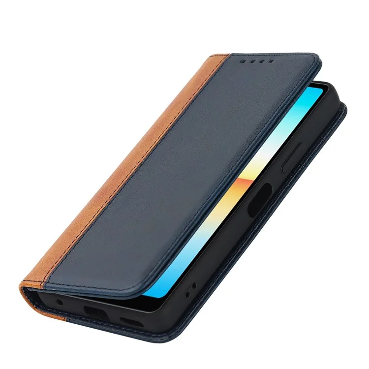 Für Sony Xperia Ace III 5G Anti-fall-telefonabdeckung Bi-farben-spleißen Magnetisch Automatisch Absorbiertes Pu-leder-telefongehäuse Mit Brieftaschenständer - Schwarz Gelb