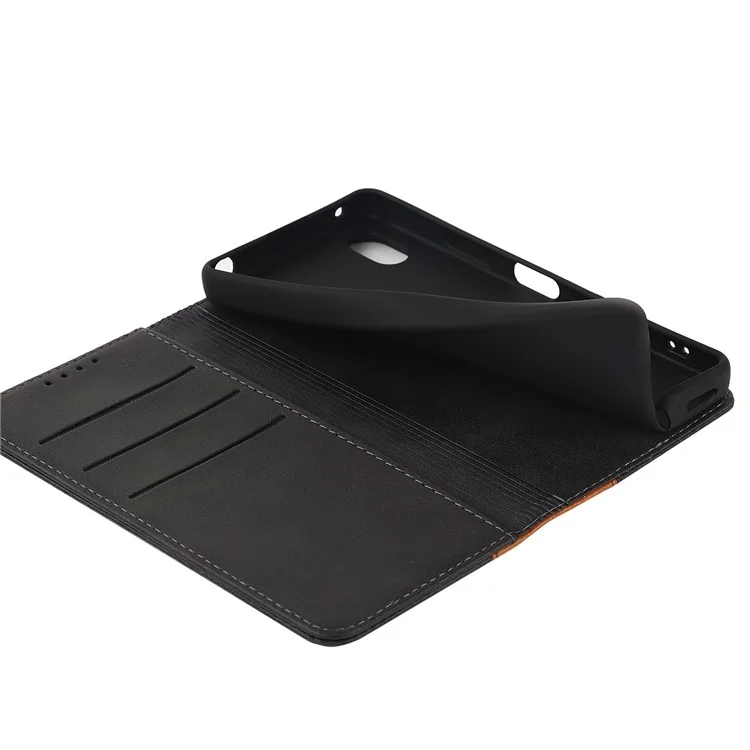 Für Sony Xperia Ace III 5G Anti-fall-telefonabdeckung Bi-farben-spleißen Magnetisch Automatisch Absorbiertes Pu-leder-telefongehäuse Mit Brieftaschenständer - Schwarz Gelb